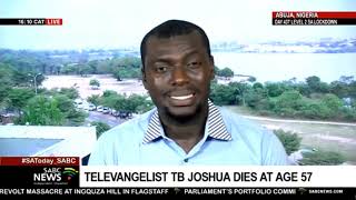 Televangelist TB Joshuas Death  Tributes pour in [upl. by Ezaria]