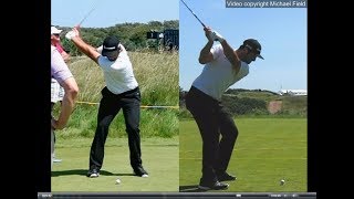 Jon Rahm golf swing  Long Iron faceon amp downtheline July 2017 [upl. by Stargell805]