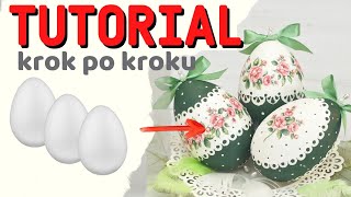 Pisanki decoupage dla początkujących  DIY tutorial [upl. by Reseta]