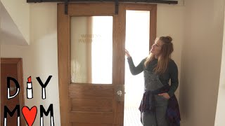 HOW TO INSTALL A SLIDING DOOR Barn Door Kit Tutorial [upl. by Ahtiek]