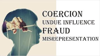 Coercion Undue Influence Fraud Misrepresentation  Indian Contract Act 1872  Law Guru [upl. by Selda]