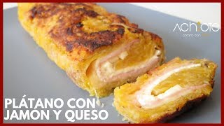 PLÁTANO MADURO RELLENO DE JAMÓN Y QUESO  Una delicia llena de sabor y sin FREÍR Te Encantará [upl. by Crowns566]