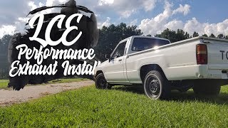 LCE Performance Exhaust Install on 22R Toyota Pickup [upl. by Allertse]