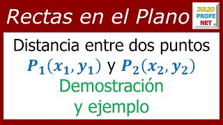 DISTANCIA ENTRE DOS PUNTOS DEL PLANO DEMOSTRACIÓN Y EJEMPLO [upl. by Ellac602]