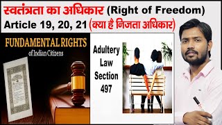 Right of Freedom  Part 3 of Constitution  Article 19 to 21 [upl. by Ecnahs]