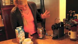 Nespresso Aeroccino Plus Frother Review Frothing Almond Milk [upl. by Anniahs]